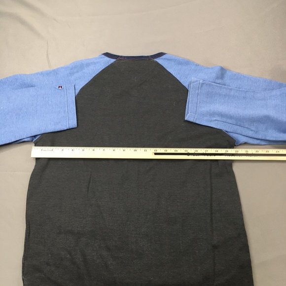 Tommy Hilfiger Mens Shirt Medium Blue Gray Long Sleeve Pullover Sweatshirt ​ - Picture 7 of 9